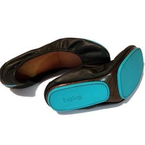 Tieks matte black ballet flats size 8